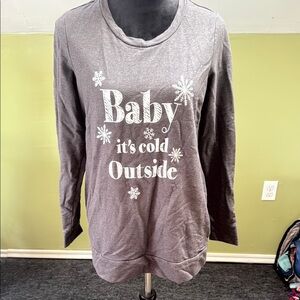 Maternity Gray Graphic Sweatshirt